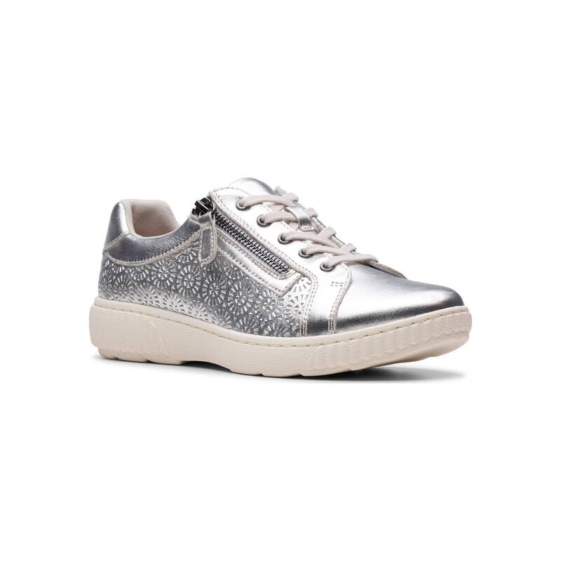 クラークス レディース シューズ スニーカー レザー Clarks Caroline Rio Women Leather Slip-On Shoesilver Leather シルバー