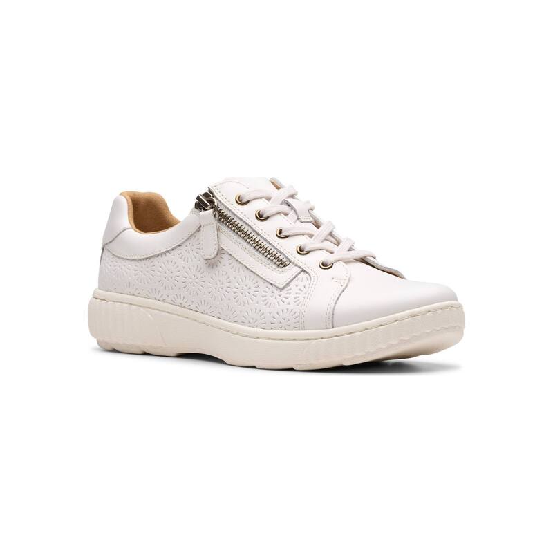 クラークス レディース シューズ スニーカー レザー Clarks Caroline Rio Women Leather Slip-On Shoes White Leather ホワイト