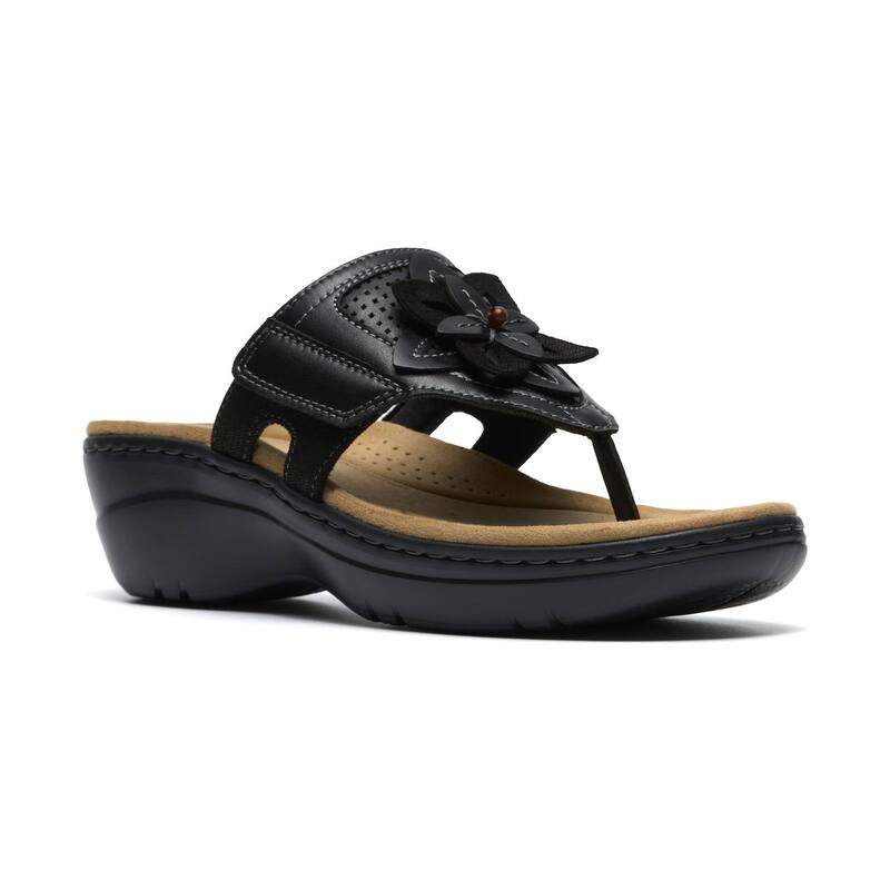 クラークス レディース シューズ サンダル Clarks Merliah2 Kyla Women\u0027s Wedge Sandals Black Leather 黒いこと