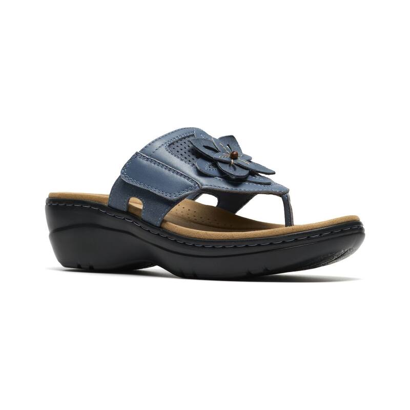 クラークス レディース シューズ サンダル Clarks Merliah2 Kyla Women\u0027s Wedge Sandals Denim Blue Leather ジーンズ