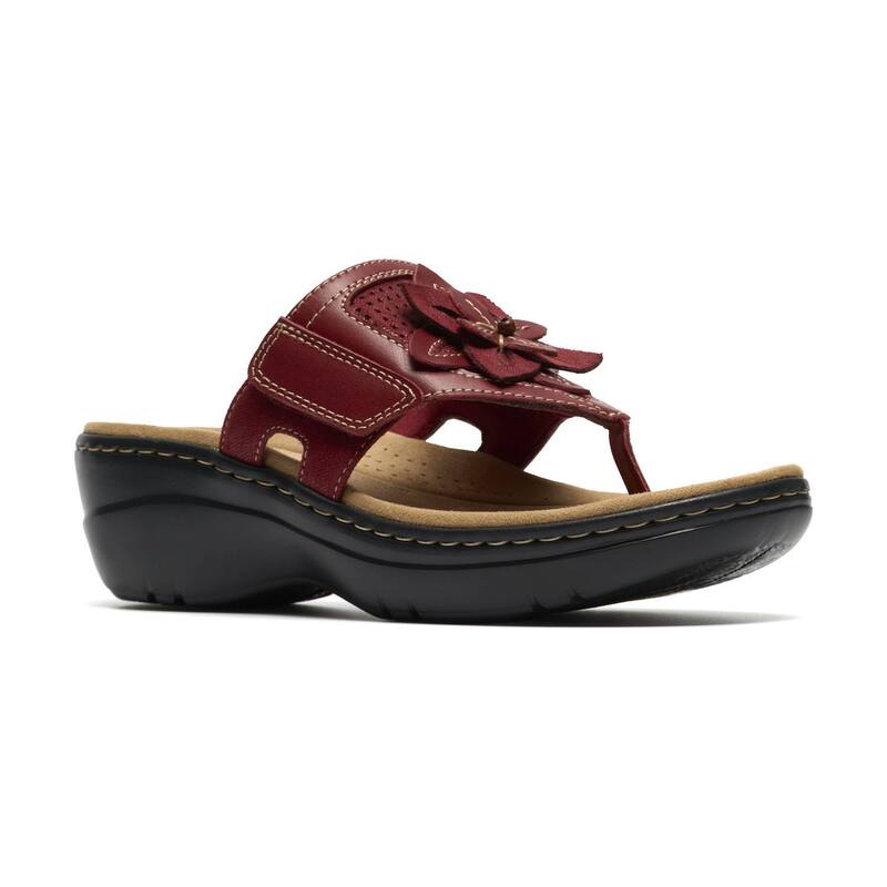 クラークス レディース シューズ サンダル Clarks Merliah2 Kyla Women\u0027s Wedge Sandals Red Leather 赤いこと