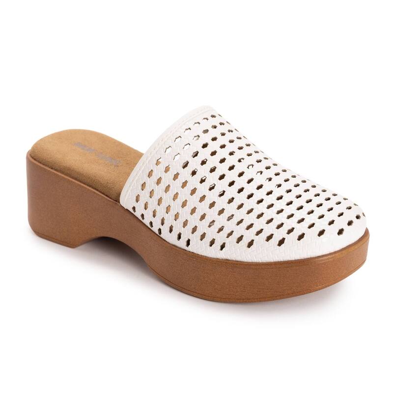ムクルクス レディース シューズ サンダル オープンバック MUK LUKS Callen Women's Open Back Clogs White ホワイト