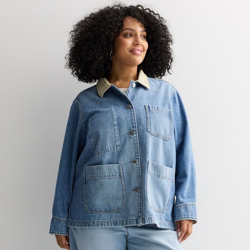 ソノマ レディース アウター ジャケット・ブルゾン プラスサイズ デニム Plusize Sonoma Goods For Life Denim Field Jacket Medium Light デニム｜ReVida 店