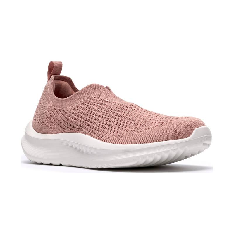 クラークス レディース シューズ スニーカー ニット Clarks Cloudstepper Solevana Women Knit Slip-On Shoes Dusty Pink ピンク