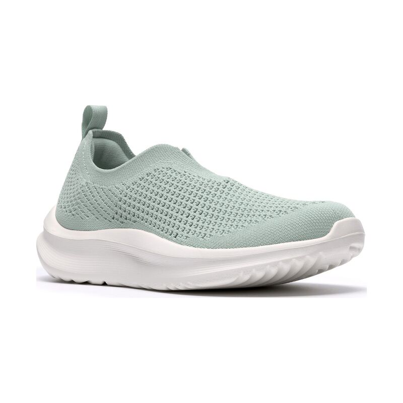 クラークス レディース シューズ スニーカー ニット Clarks Cloudstepper Solevana Women Knit Slip-On Shoesage Green グリーン