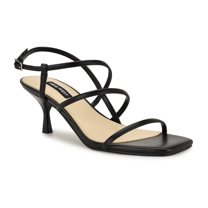 ナインウェスト レディース シューズ サンダル 踵 Nine West Hindy Women\u0027strappy Heeledressandals Black 黒いこと 靴-サンダル