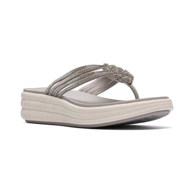 クラークス レディース シューズ サンダル Clarks Cloudsteppers Drift Gem Women\u0027s Cushioned Sandals Champagne Textile 三鞭酒