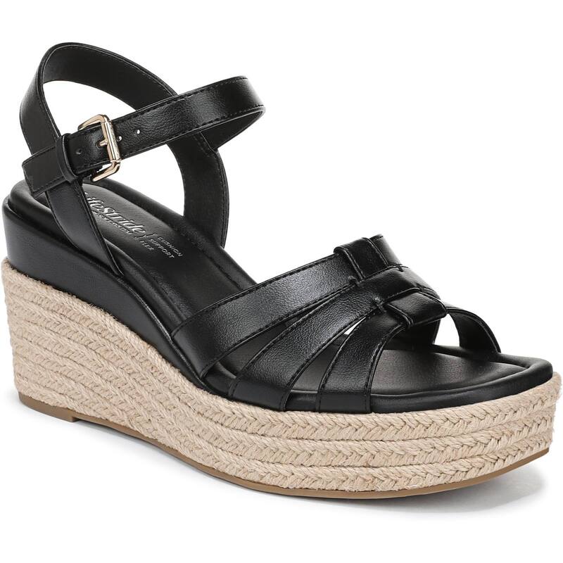 ライフストライド レディース シューズ サンダル LifeStride Havana Women's Wedgespadrille Sandals Black ブラック｜ReVida 店
