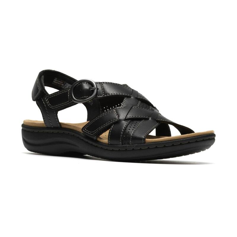 クラークス レディース シューズ サンダル なめし革 Clarks Laurieann Mae Women\u0027s Flat Leather Sandals Black 黒いこと