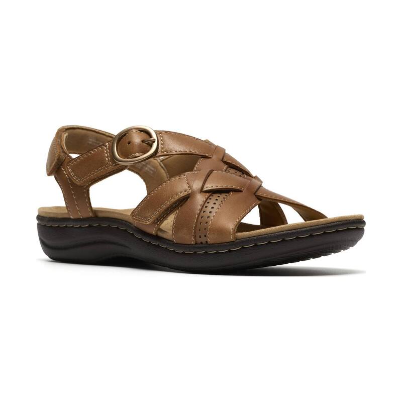 クラークス レディース シューズ サンダル レザー Clarks Laurieann Mae Women's Flat Leather Sandals Tan タン
