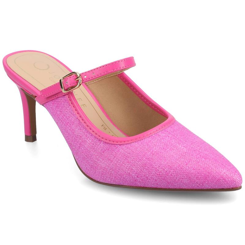 ジャーニー レディース シューズ パンプス ヒール Journee Tiffee Pointed Toe Women'slip-On Heels Pink Raffia ピンク