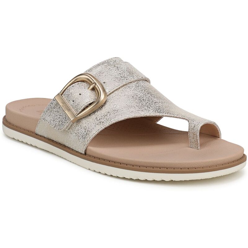 御医者さん・膝掛け レディース シューズ サンダル なめし革 Dr. Scholl\u0027so Clever Women\u0027s Faux Slide Leather Sandals Light Gold ゴールド サンダル-靴-レディース靴