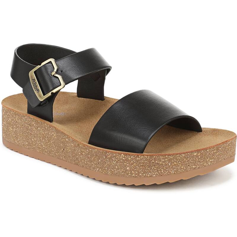 ドクター・ショール レディース シューズ サンダル レザー フェイクレザー Dr. Scholl's Happy Lucky Women'slingback Faux Leather Sandals Black ブラック