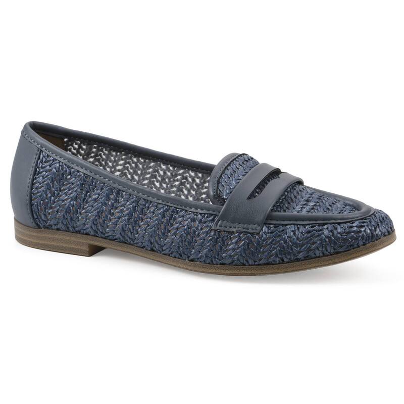 ホワイトマウンテン レディース シューズ サンダル ローファー White Mountainorth Raffia Women'slip-On Loafers Blue Smooth ブルー