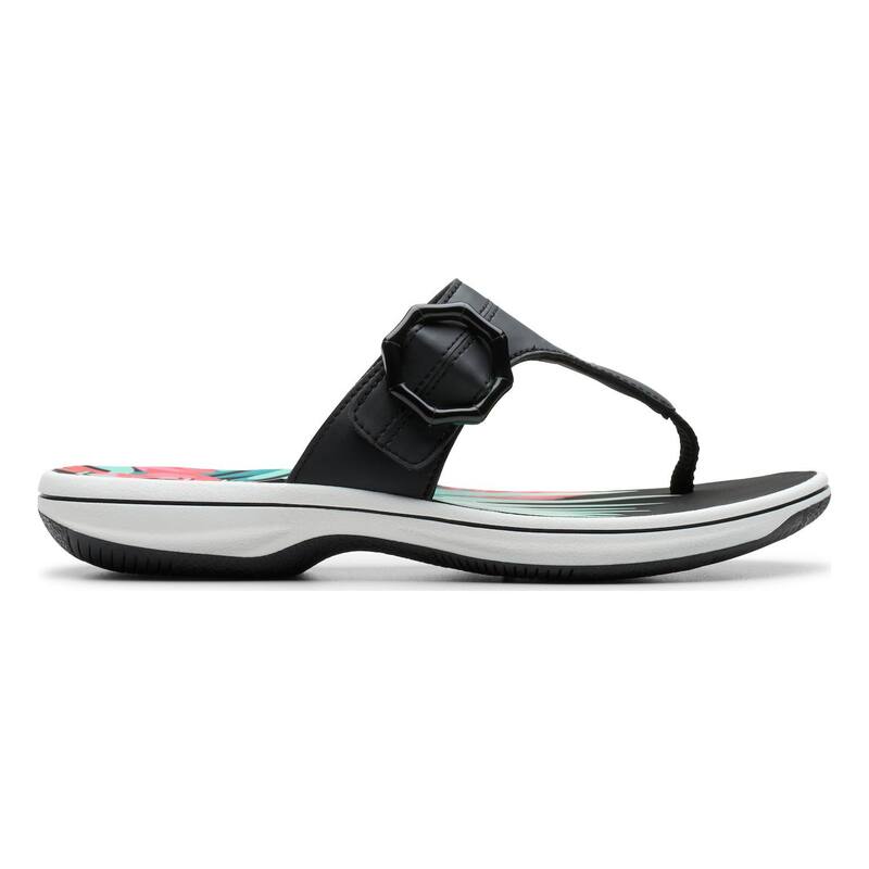 クラークス レディース シューズ サンダル Clarks Cloudsteppers Breeze Cove Women's Cushioned Flip Flop Sandals Black ブラック｜ReVida 店