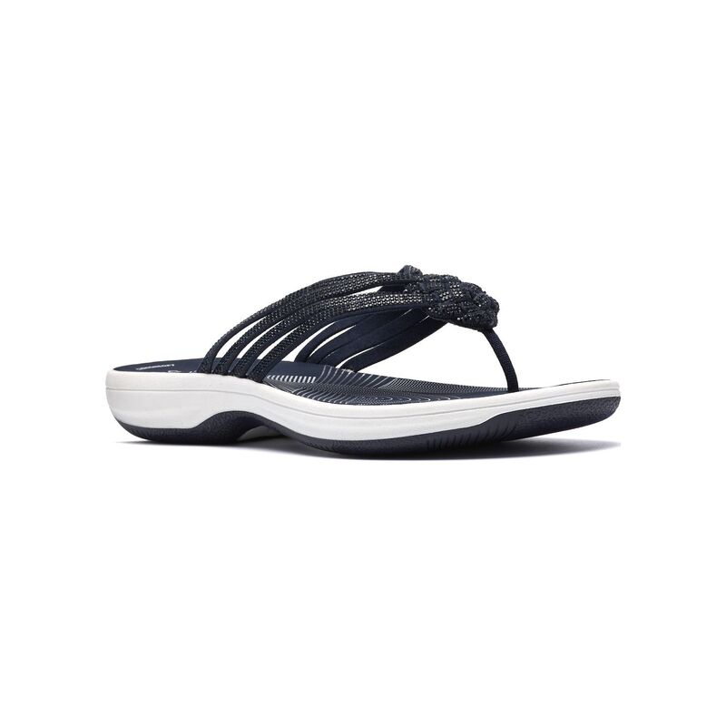 クラークス レディース シューズ サンダル Clarks Breeze Gem Women's Cloudstepper Flip Flop Sandals Navy ネイビー｜ReVida 店