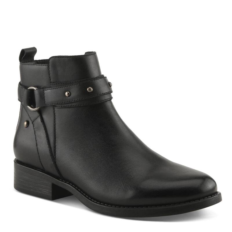 発条足取り レディース シューズ ブーツ・レインブーツ アンクル Spring Step Shoeler Women\u0027s Ankle Boots with Strap Detail Black 黒いこと