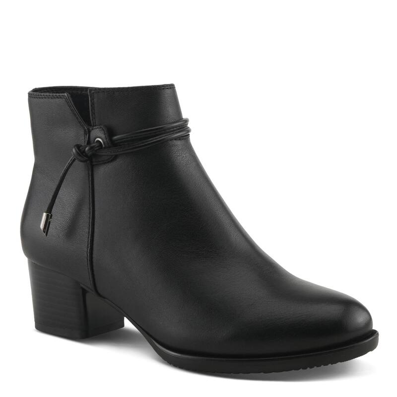 発条足取り レディース シューズ ブーツ・レインブーツ 引き分け科目 アンクル 踵 Spring Step Thereeder Women\u0027s Ankle Boots with Block Heel \u0026 Tie Detail Black 黒いこと