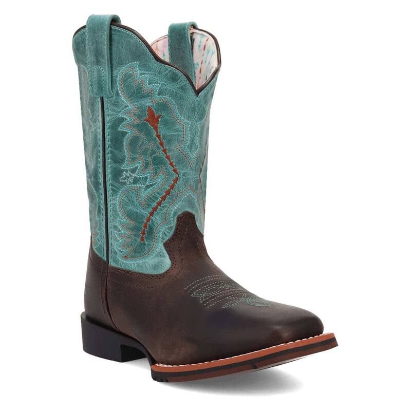 ダンポスト レディース シューズ ブーツ・レインブーツ レザー Dan Post Salina Girls' Leather Youth Boots Chocolate Turquoise ターコイズ
