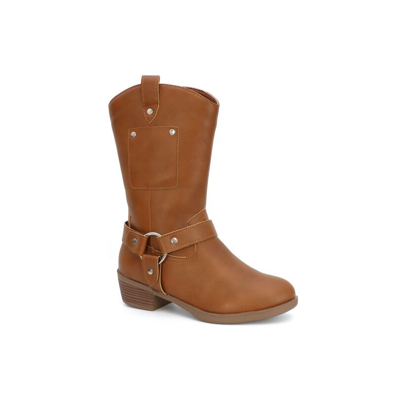 ヨキ レディース シューズ ブーツ・レインブーツ トール Yoki Dixi Kids Tall Strap Detail Cowboy Boots Brown ブラウン 10,935円