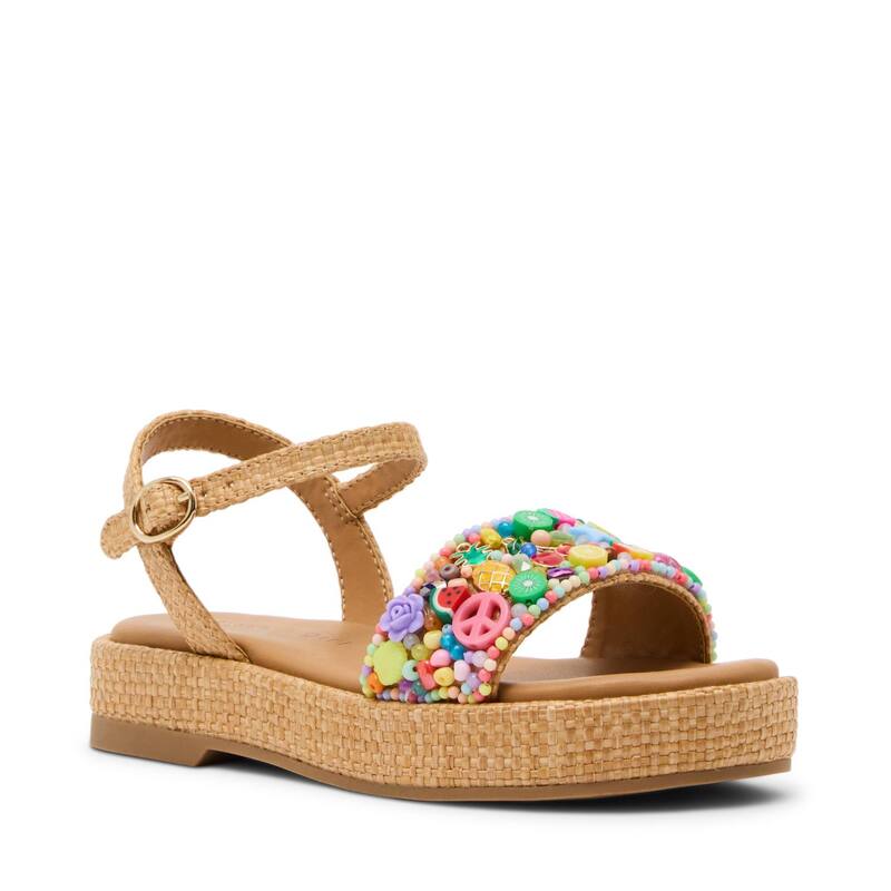 マッデンガール レディース シューズ サンダル プラットフォーム madden girl MMELISA Girls' Slingback Platform Sandals Natural｜ReVida 店