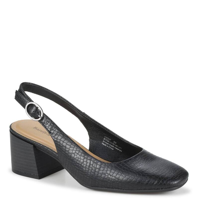 ベアトラップス レディース シューズ パンプス ヒール Baretraps Ester Women's Block Heel Slingback Pumps Black Croco ブラック