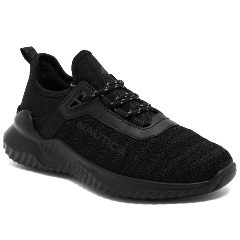 ナウティカ レディース シューズ スニーカー スピード競技 Nautica Danville Women\u0027s Lace-Up Lightweight Comfort Athletic Sneakers Black Mono 黒いこと