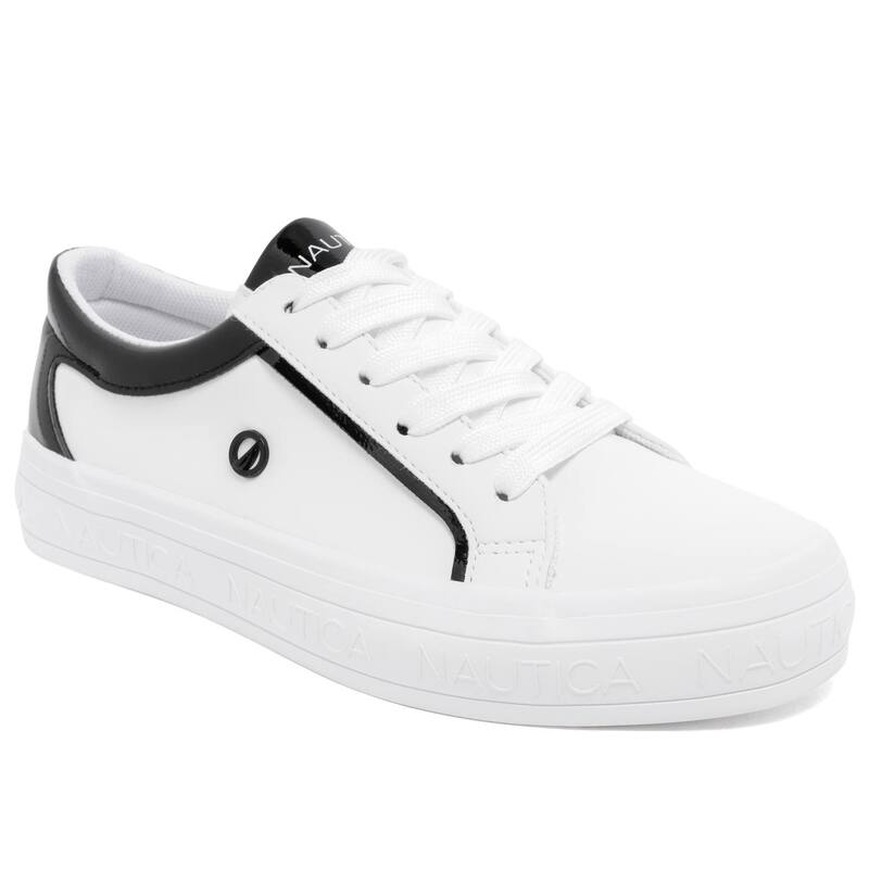ナウティカ レディース シューズ スニーカー レース Nautica Osmanthus Women's Lace-Up Casual Sneakers White Black ホワイト