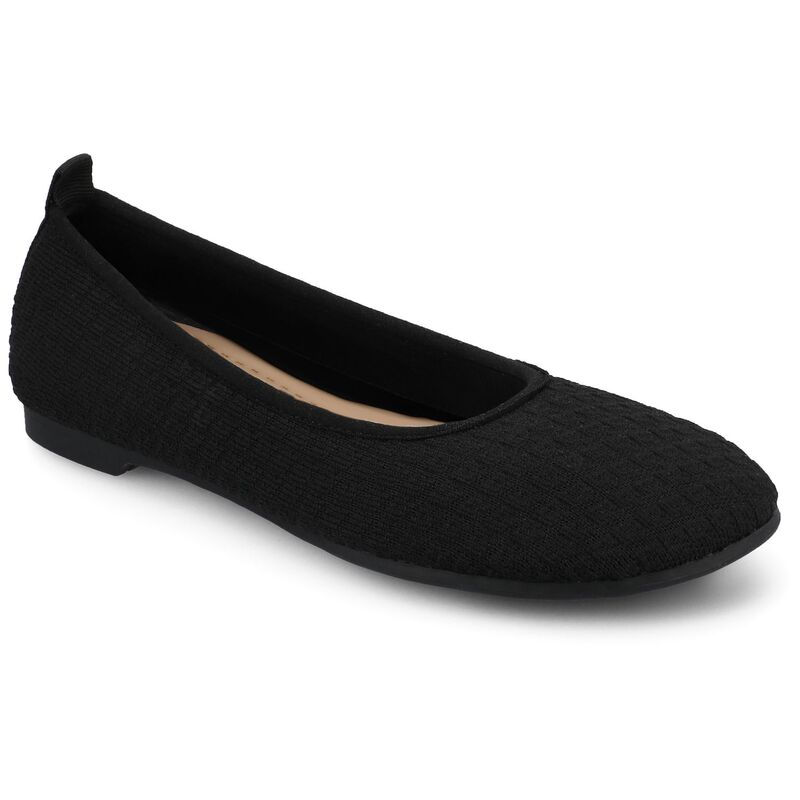 ジャーニー レディース シューズ サンダル ニット Journee Aria Women's Knit Round Toe Flats Black ブラック