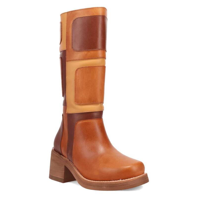 ディンゴ レディース シューズ ブーツ・レインブーツ レザー Dingo Patches Women's Leather Knee High Boots Tan タン｜ReVida 店