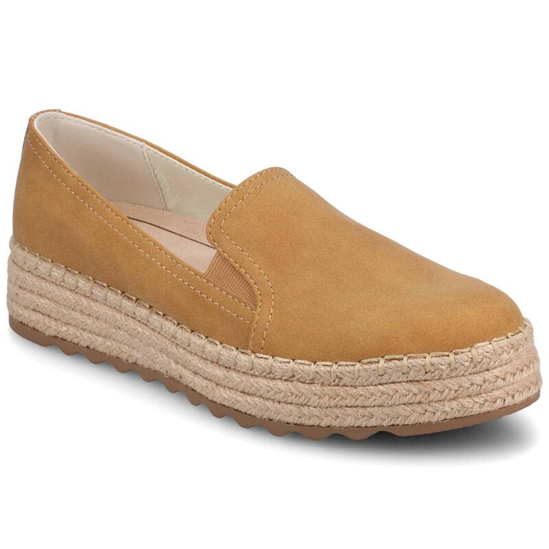 ジャーニー レディース シューズ サンダル Journee Catalina Women'slip-On Round Toespadrille Shoes Tan タン|ReVida 店
