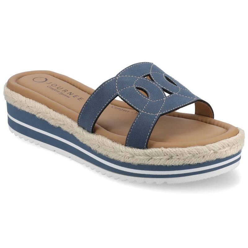 ジャーニー レディース シューズ サンダル Journee Women's Rosalinda Slip-On Wedge Sandals Denim デニム｜ReVida 店