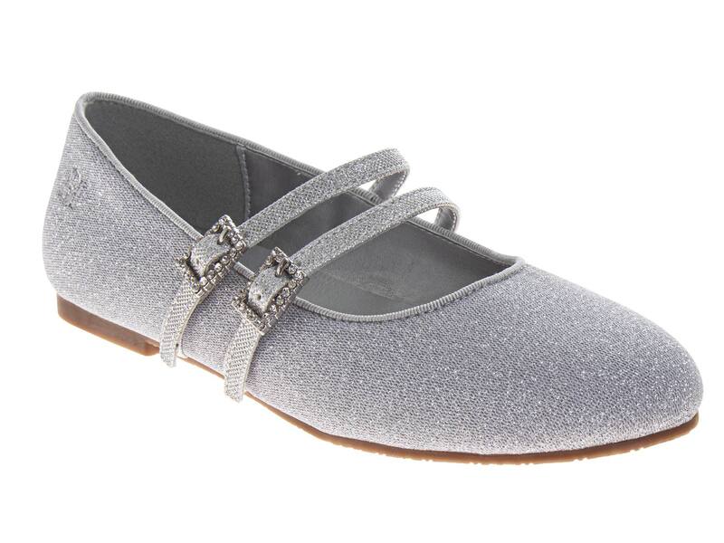 バッジェリーミシュカ レディース シューズ サンダル アンクル Badgley Mischka Ballerinas Girls' Elegant Ankle Strap Dresshoes Gray グレー