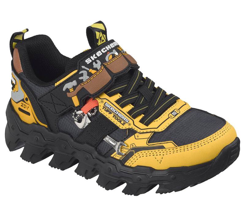 スケッチャーズ レディース シューズ スニーカー Skechers Mega-Flex Lite Boys Cushioned Sneakers Tuff Toolz Yellow Black 黒いこと