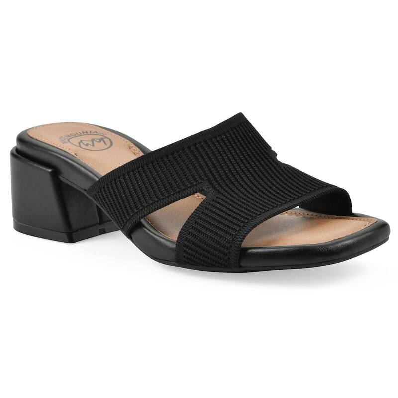 ホワイトマウンテン レディース シューズ サンダル ヒール White Mountain Milled Women's Block Heeled Sandals Black Fabric ブラック 14,045円