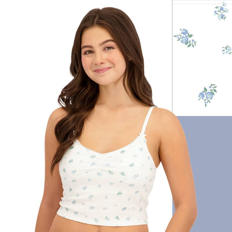 エスオー レディース アンダーウェア ブラジャー フラワー柄 フラワー Juniors' SO 2-Pack Floral Bra Cami Set SO51-110P2 Blue Pack ブルー｜ReVida 店