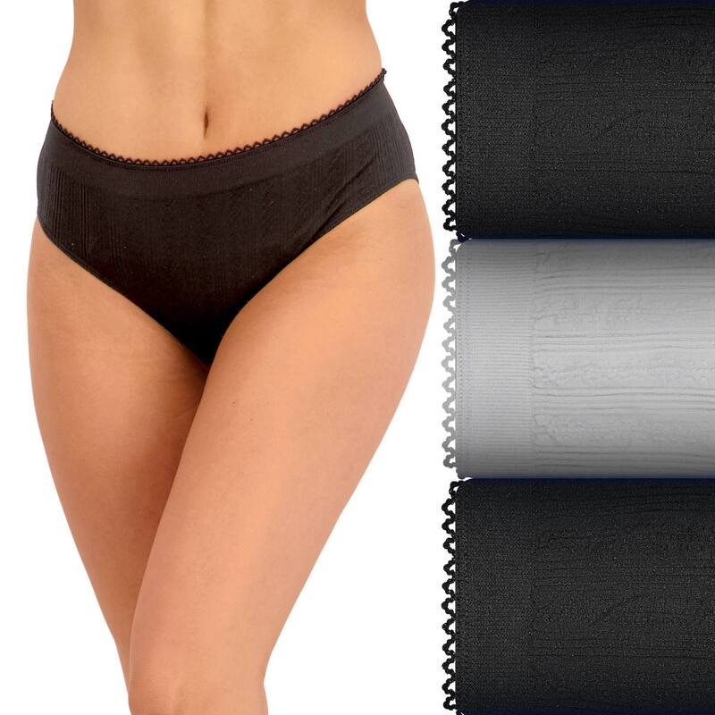 エスオー レディース アンダー御召しもの ズボン下 Juniors\u0027 SO 3-Pack Seamless Hipster Pantieset SO72-109P3 Black Grey Black 黒いこと