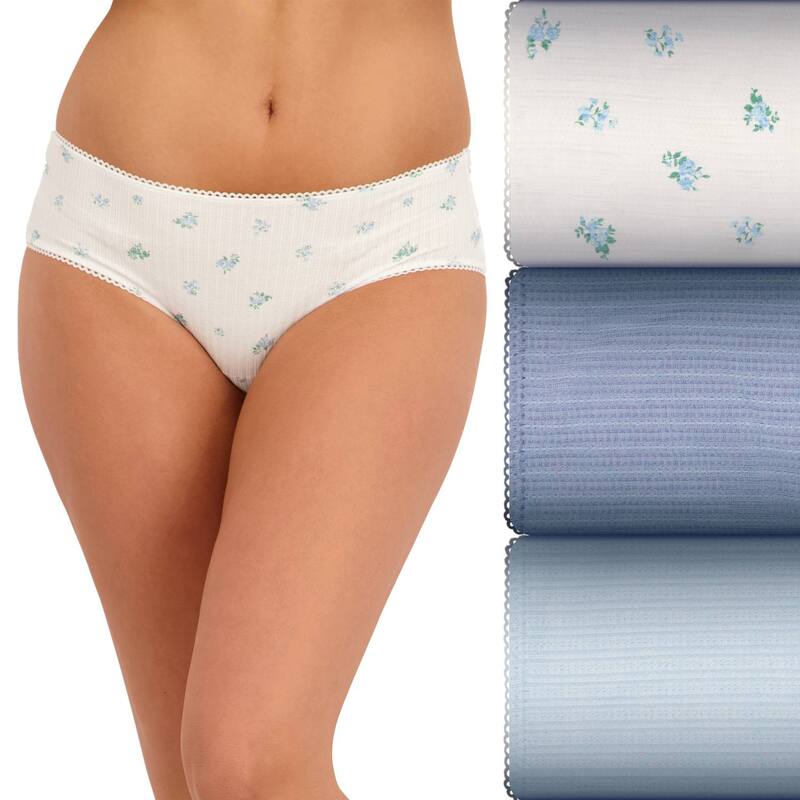 エスオー レディース アンダー御召しもの ズボン下 Juniors\u0027 SO 3-Pack Textured Hipster PantiesO72-110P3 Blue Pack 青み