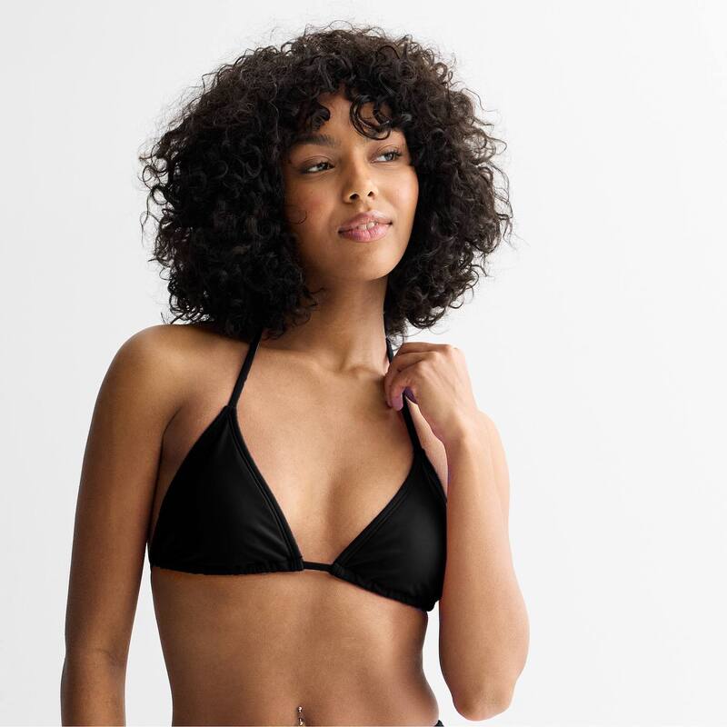 エスオー レディース 水泳着 いの一番のみ Juniors\u0027 SO Triangle Swim Top Black 黒いこと 水着-レディースファッション