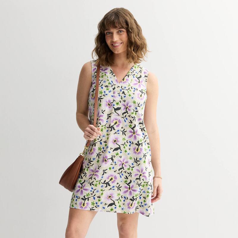 ソノマ レディース トップス 衣装 Women\u0027sonoma Goods For Lifeveryday Shift Dress Beige Purple Floral パープル