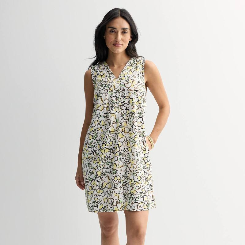 ソノマ レディース トップス 衣装 Women\u0027sonoma Goods For Lifeveryday Shift Dress Yellow Peach Floral 桃