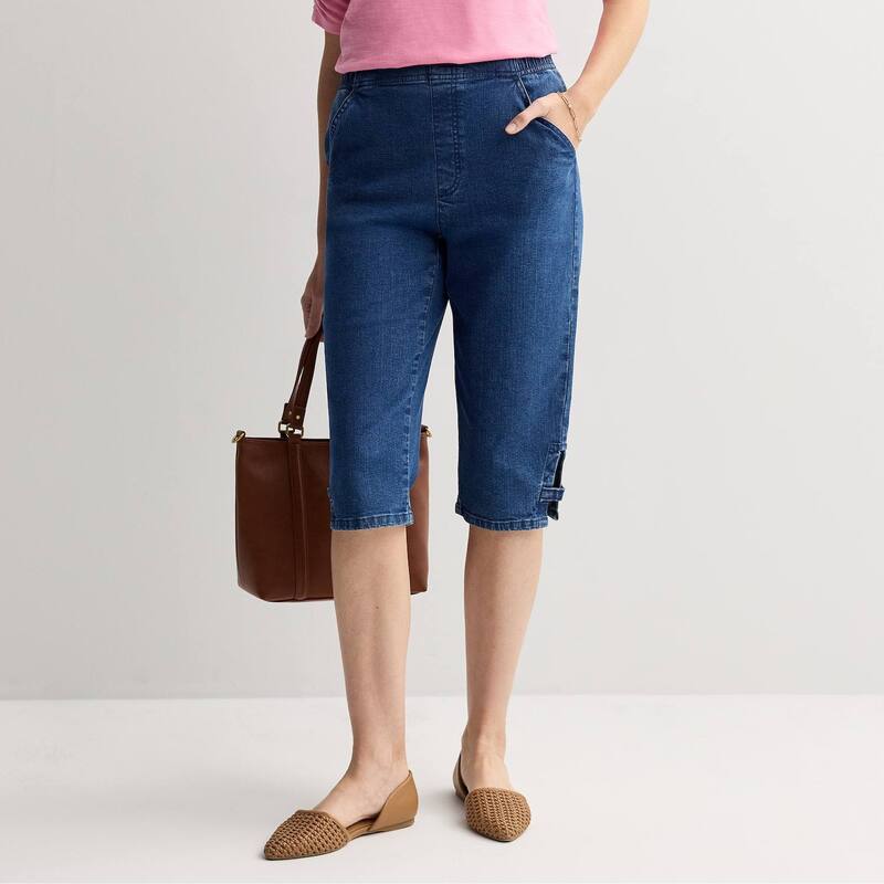 クロフト＆バロー レディース ボトムス カジュアルパンツ デニム Women's Croft & Barrow Pull On Denim Skimmers Medium Wash デニム｜ReVida 店