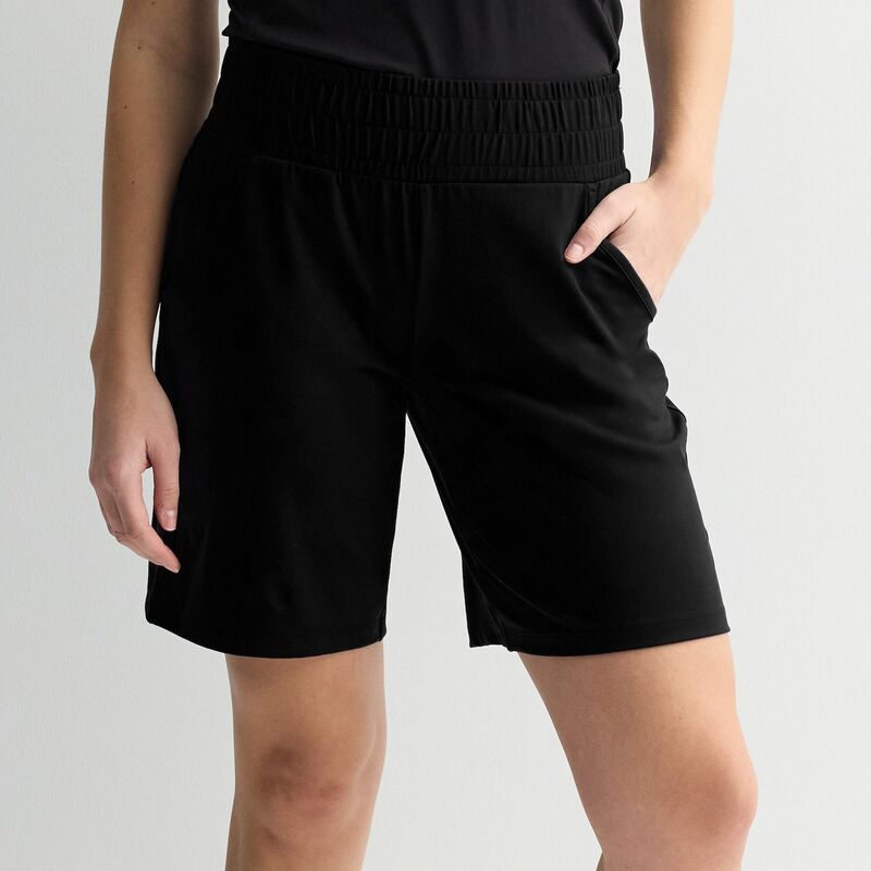 Tek Gear レディース ボトムス ハーフパンツ・ショーツ ショートパンツ Women Tek Gear Essential Soft Relax Bermuda Shorts Mineral Black ブラック