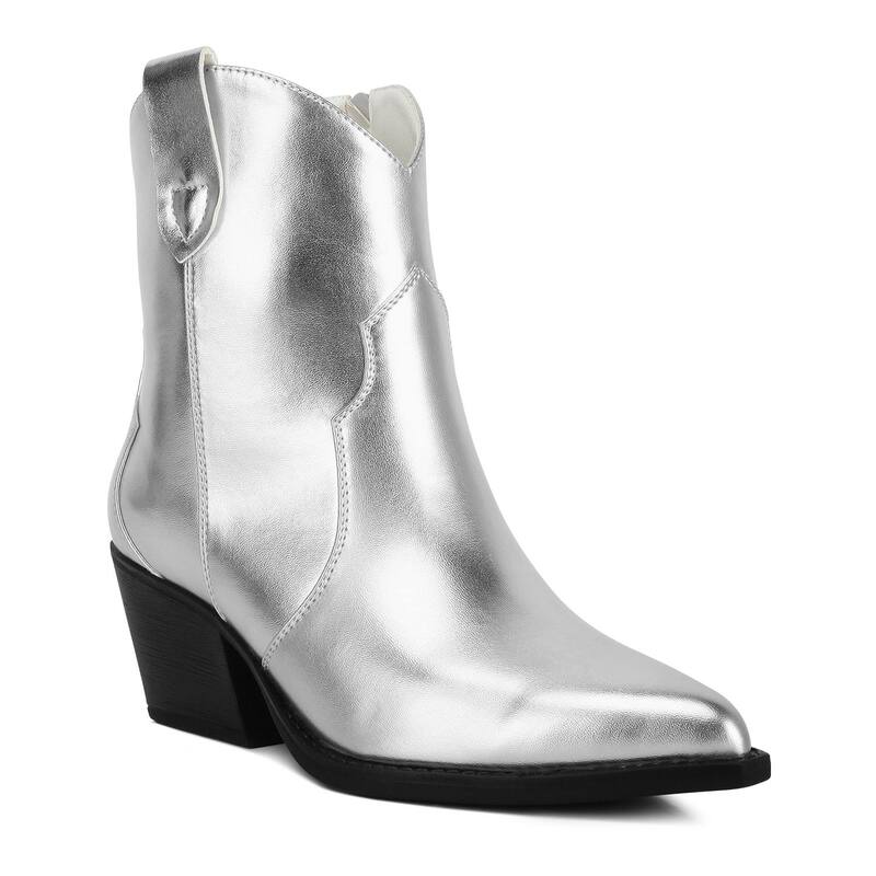 ロンドンラグ レディース シューズ ブーツ・レインブーツ トール レザー フェイクレザー London Rag Wales Ott Women Metallic Faux Leather Bootsilver シルバー