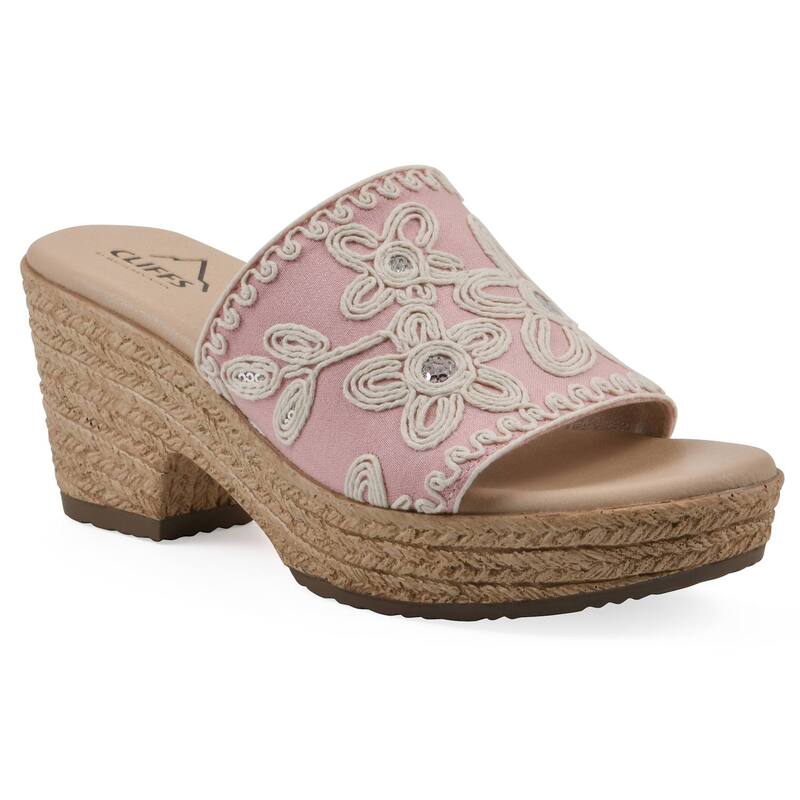 クリフバイホワイトマウンテン レディース シューズ サンダル フラワー柄 フラワー Cliffs by White Mountain Biancia Women's Floral Wedge Sandals Lt Pink Fabric ピンク