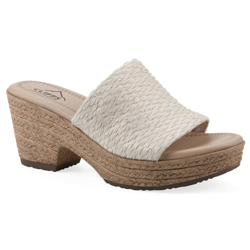 クリフバイホワイトマウンテン レディース シューズ サンダル フラワー柄 フラワー Cliffs by White Mountain Biancia Women's Floral Wedge Sandals White Metallic ホワイト