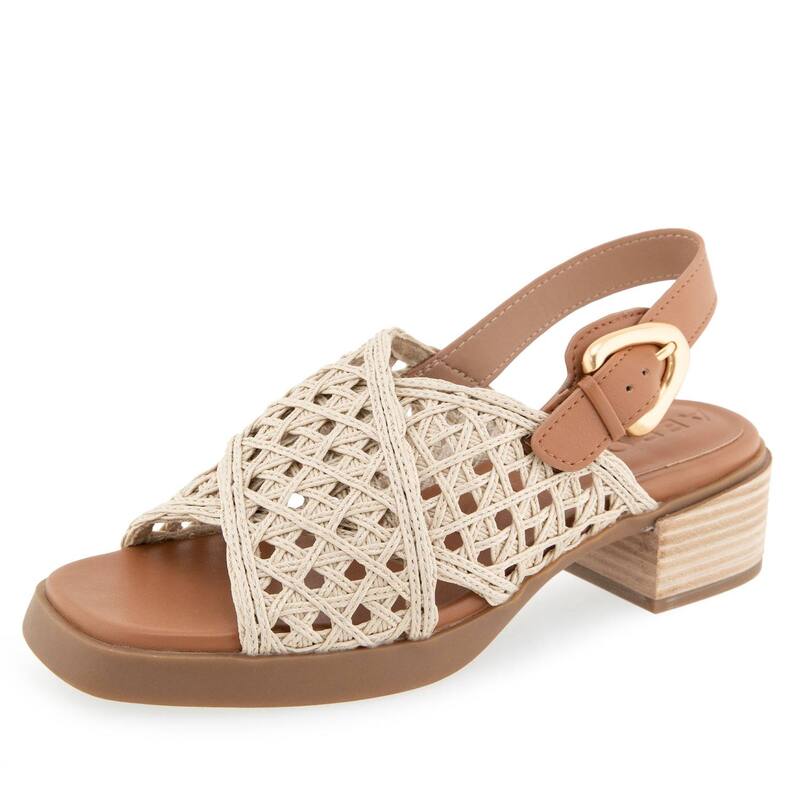 エアロソールズ レディース シューズ サンダル ヒール Aerosoles Demi Block Heel Women'slingback Sandals Natural Crochetan タン