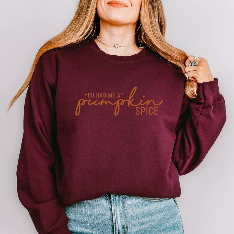 Simply Sage Market レディース トップス Tシャツ スウェット グラフィック Simply Sage Market You Had Me At Pumpkin Spice - Women's Graphic Sweatshirt Maroon マルーン