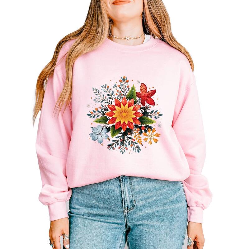 Simply Sage Market レディース トップス Tシャツ スウェット グラフィック Simply Sage Market Winter Plants - Women's Graphic Sweatshirt Light Pink ピンク|ReVida 店