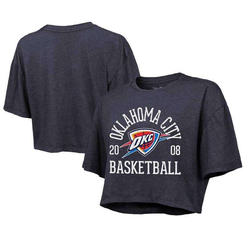 マジェスティック レディース トップス プルオーバー Women\u0027s Majestic Threads Navy Oklahoma City Thunder Boxy Crop Top Okt Navy 米国海軍